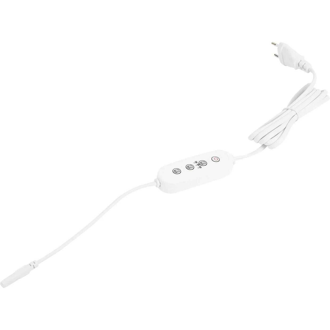 Таймер с вилкой и разъемом L,N для фито светильника, 220В. 150Вт. Uniel UST-E32 WHITE 2M