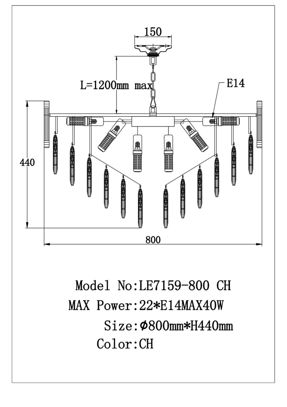 Подвесная люстра LEON Noemi LE7159/800 CH