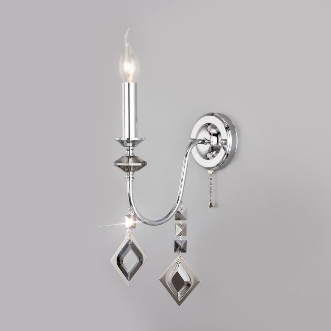 Настенное бра Eurosvet Telao 10120/1 хром/дымчатый хрусталь Strotskis (10110/1)