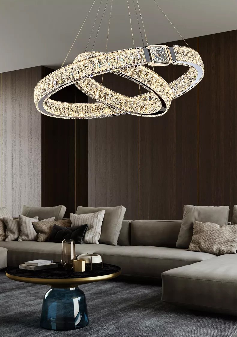 Подвесная люстра Delight Collection D8010 D8010P/2R/D800+600 silver