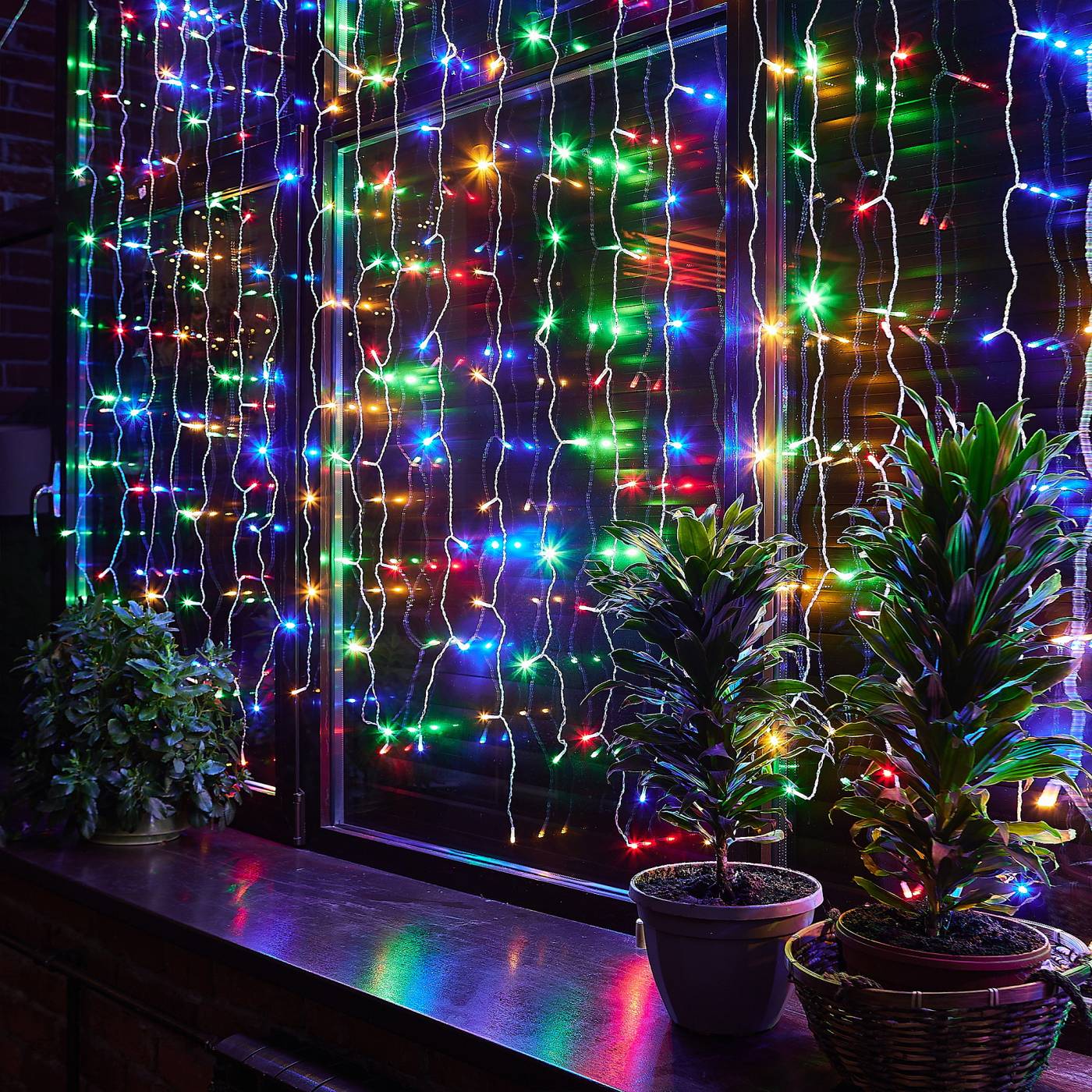 Занавес светодиодный с эффектом мерцания, 3х2м Uniel ULD-C3020-240/TTK MULTI IP44