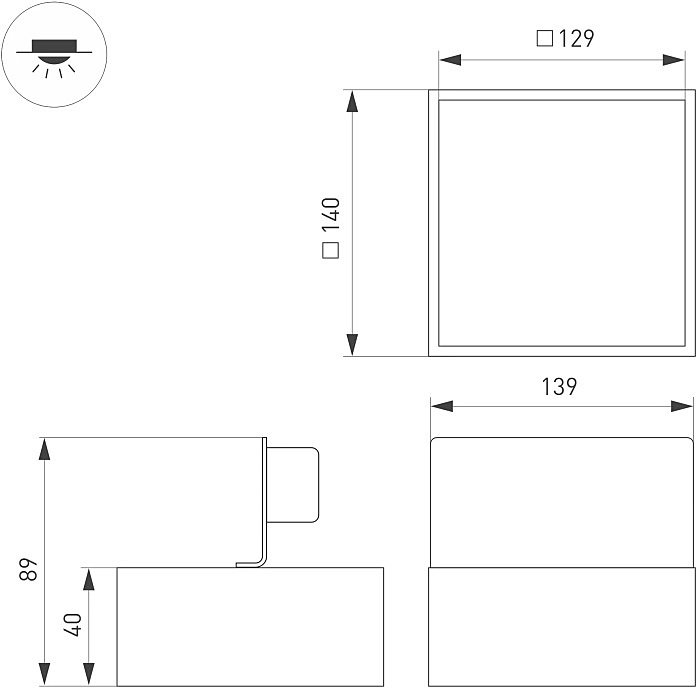 Встраиваемый светильник для установки в потолки Грильято Arlight Grigliato 047682