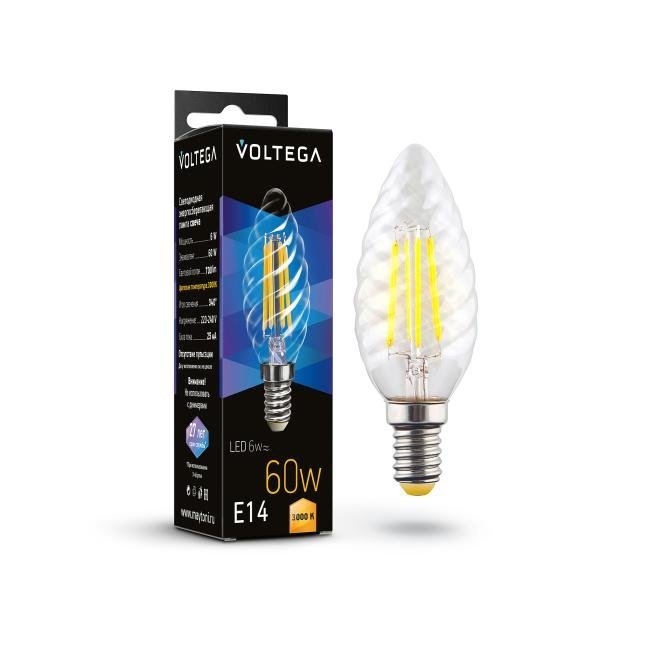7211 Светодиодная лампа Voltega Candle corn 6W 7211