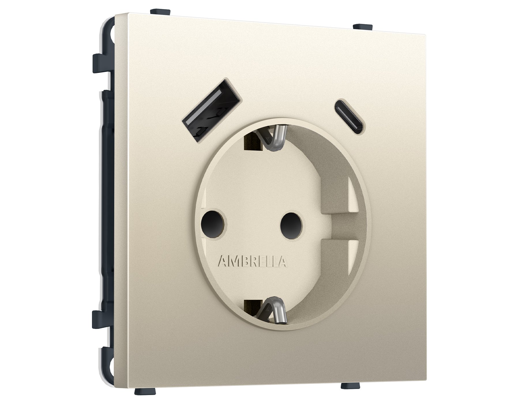 MS550010 MS550010 Комплект механизма электрической розетки SIGMA Шёлк 2USB A+C 20W (быст. зар.) с/з с/ш 16A-250V QUANT PRO (SP5500, PR160)
