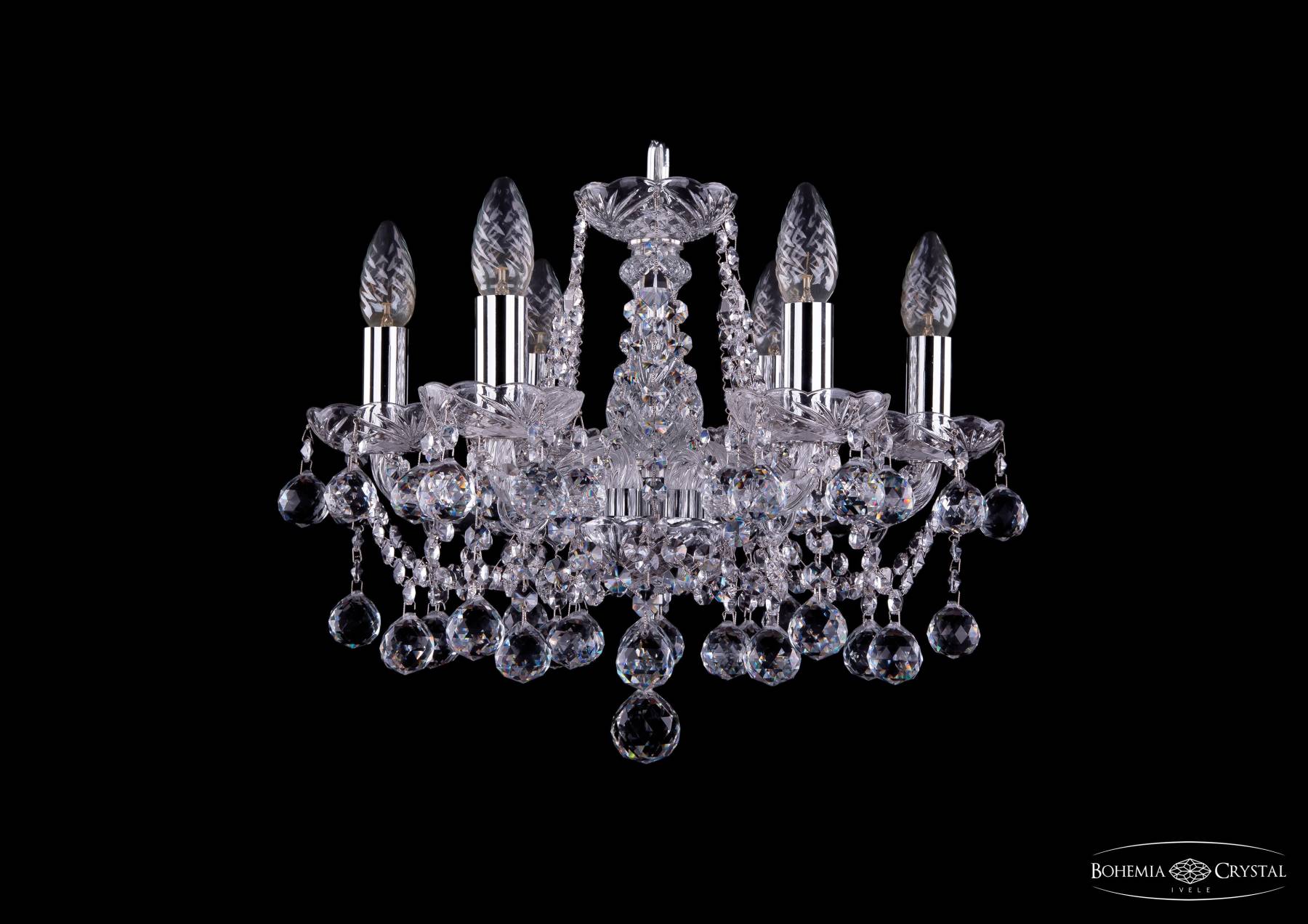 1413/6/141 Ni Balls Подвесная хрустальная люстра 1413 Bohemia 1413/6/141 Ni Balls