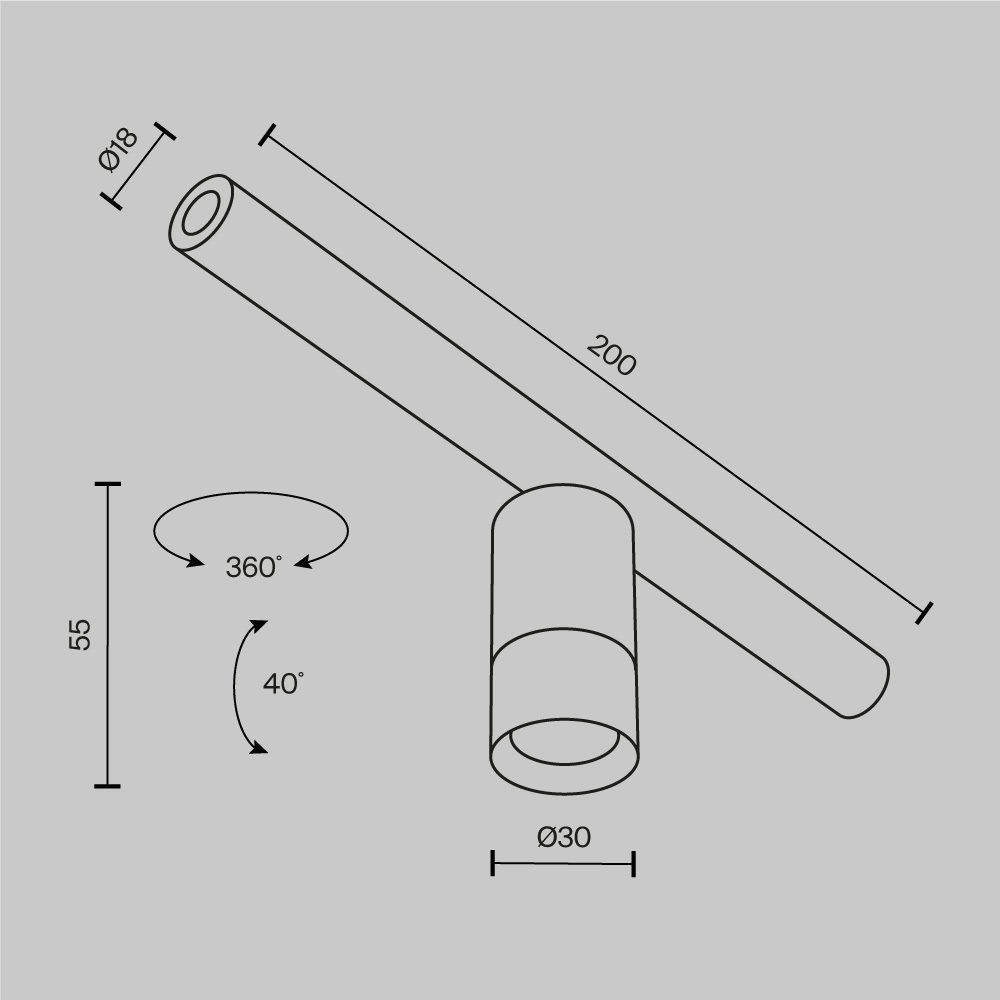 C103CL-5W3-6K-B Светильник для штанговой системы освещения Axity Maytoni Focus LED C103CL-5W3-6K-B