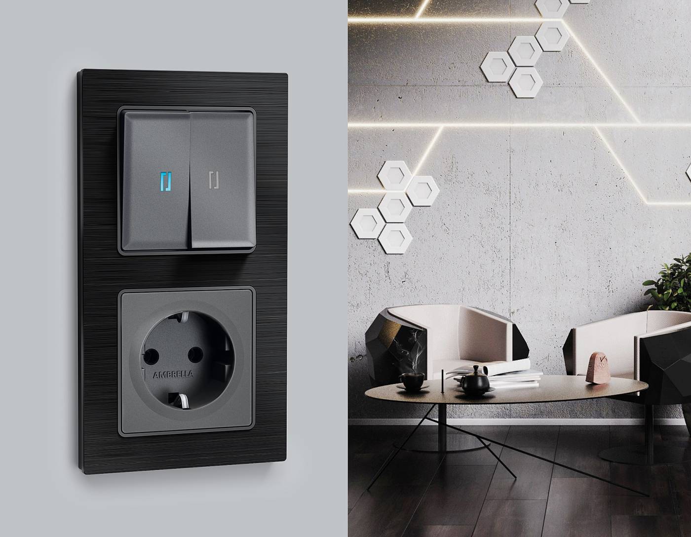 AP6540 Накладка на механизм Ambrella Volt ALFA AP6540