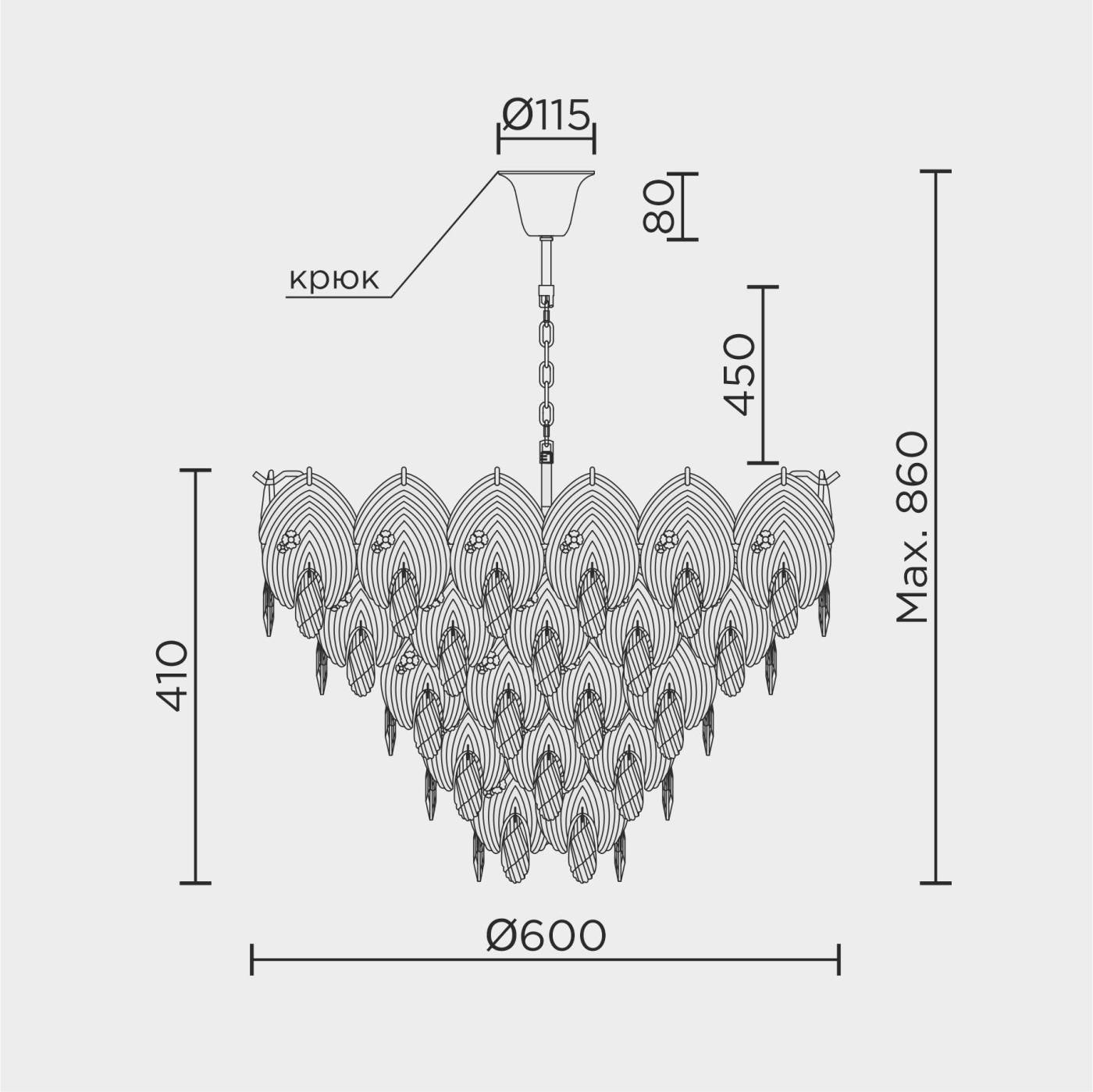 ML.6928.600 BS Подвесная люстра ML Modelux ML.6928.600 BS