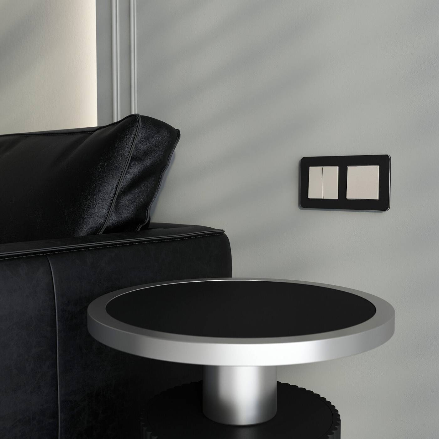 Выключатель Werkel W1223004/ Перекрестный выключатель двухклавишный (дымчатый)