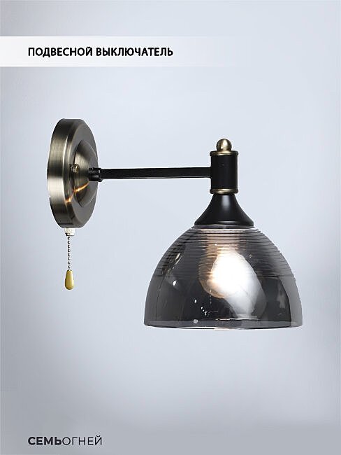 WD3620/1W-AB-BK-SMK Настенное бра Wedo Light Giordzhi WD3620/1W-AB-BK-SMK