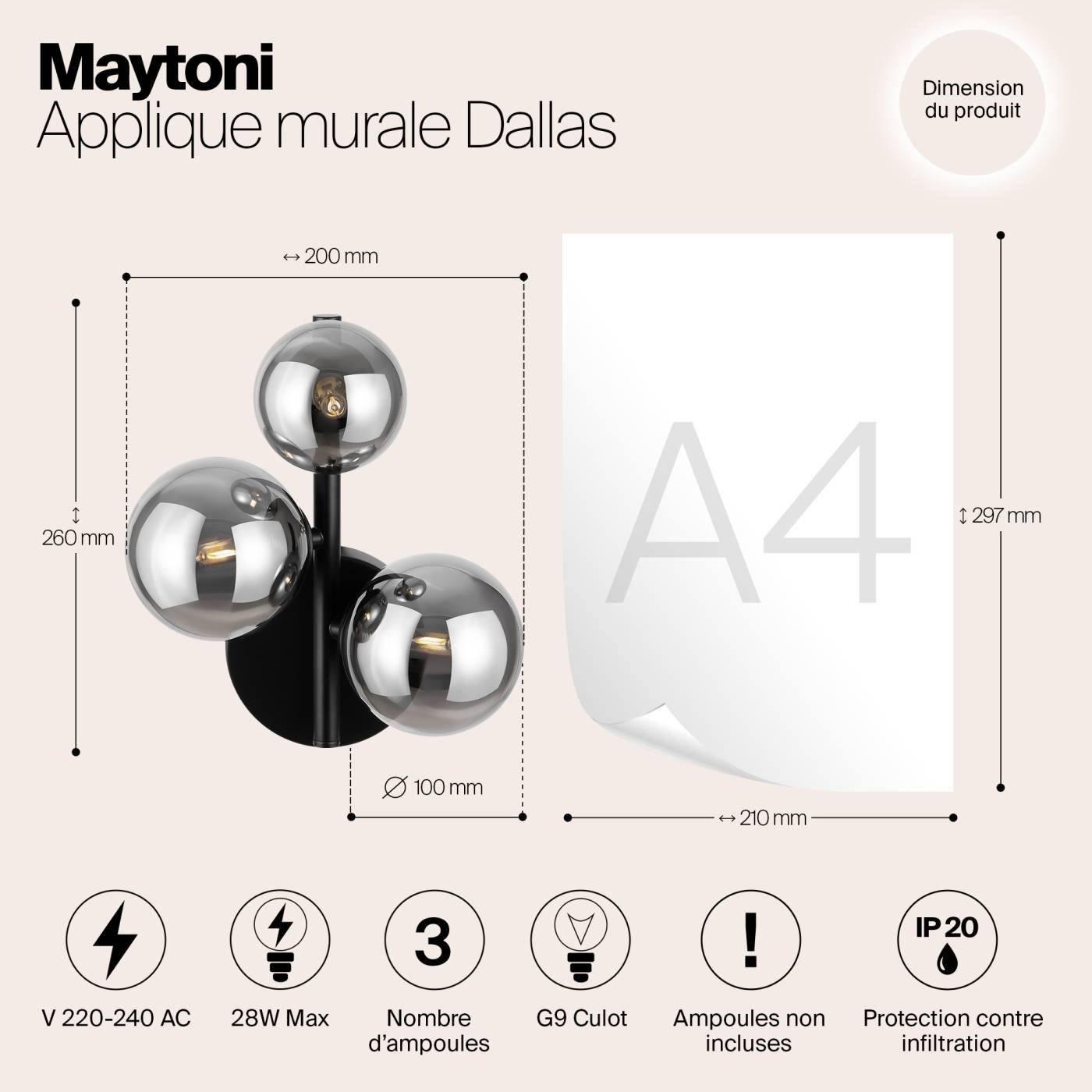 MOD545WL-03B Настенное бра Maytoni Dallas MOD545WL-03B