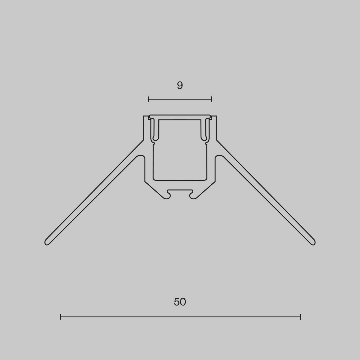 Алюминиевый профиль скрытого монтажа 50x22 Maytoni Алюминиевый профиль ALM-5022-S-2M