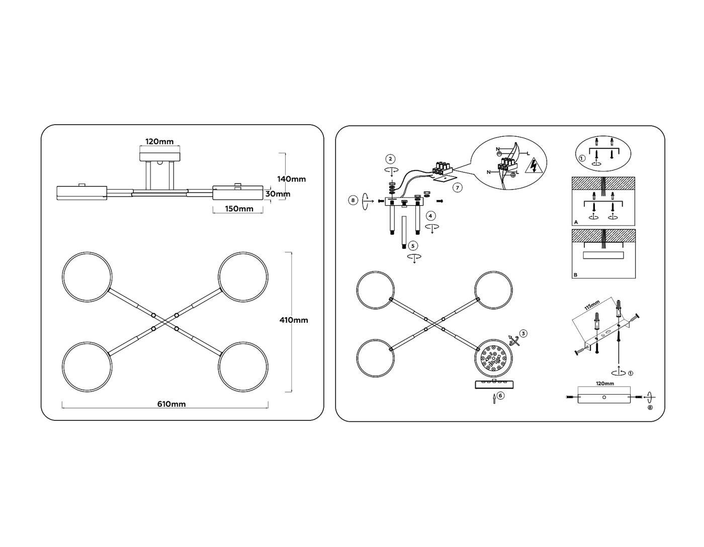 Потолочная люстра Ambrella LineTech FL516332