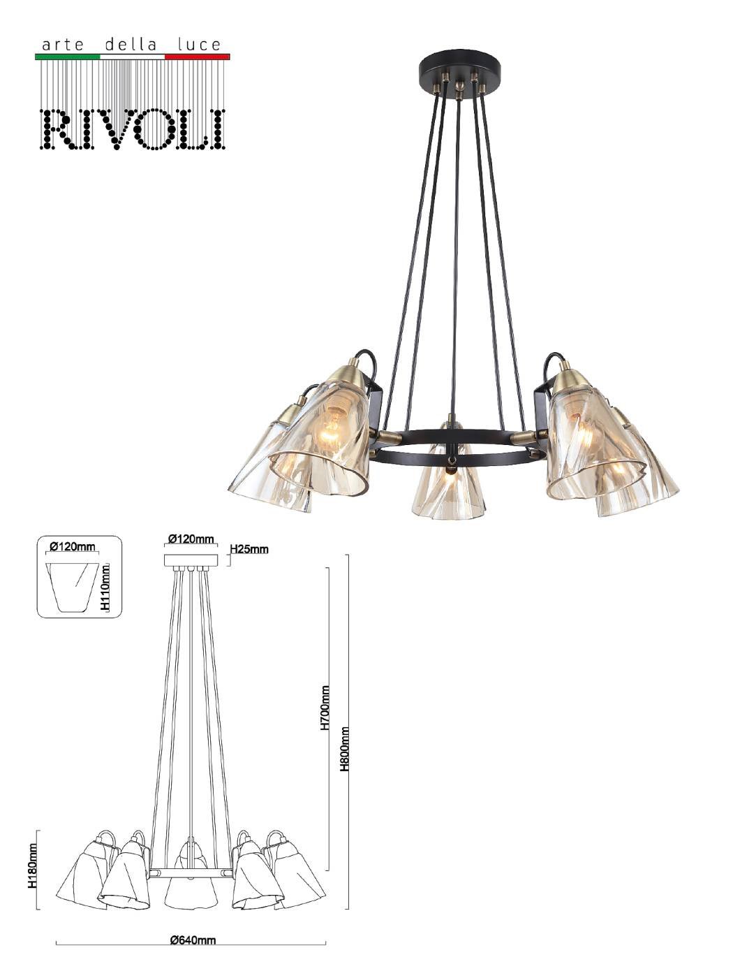 Подвесная люстра Rivoli Cathy 5106-305