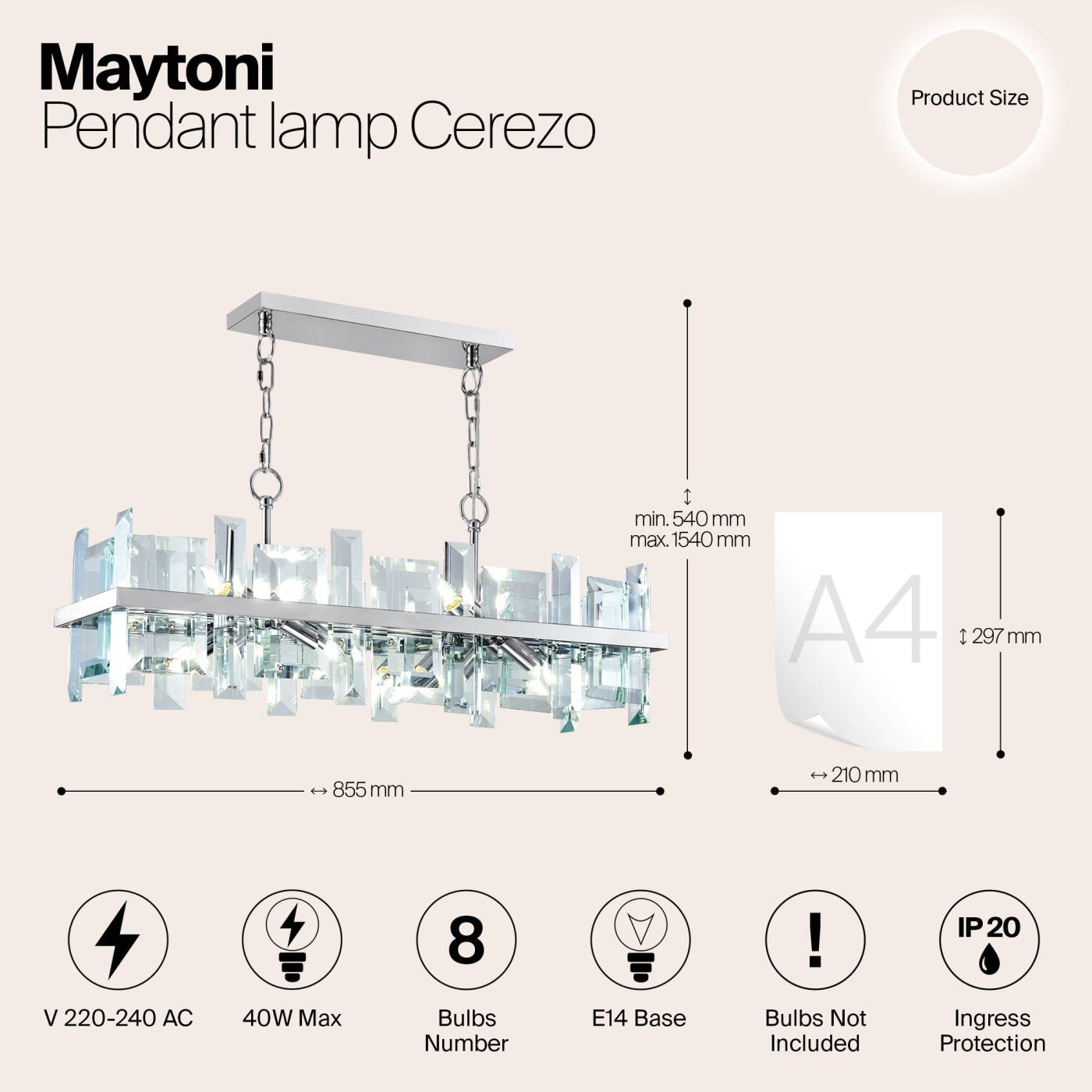 MOD201PL-08N Подвесная люстра Maytoni Cerezo MOD201PL-08N