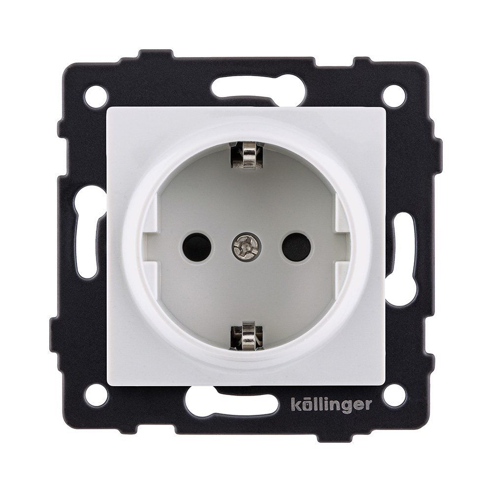 REA-002WH Розетка штепсельная SCHUKO 16A/250 В, белый Kollinger REA-002WH для Aspekt, Eleganz, Reflex