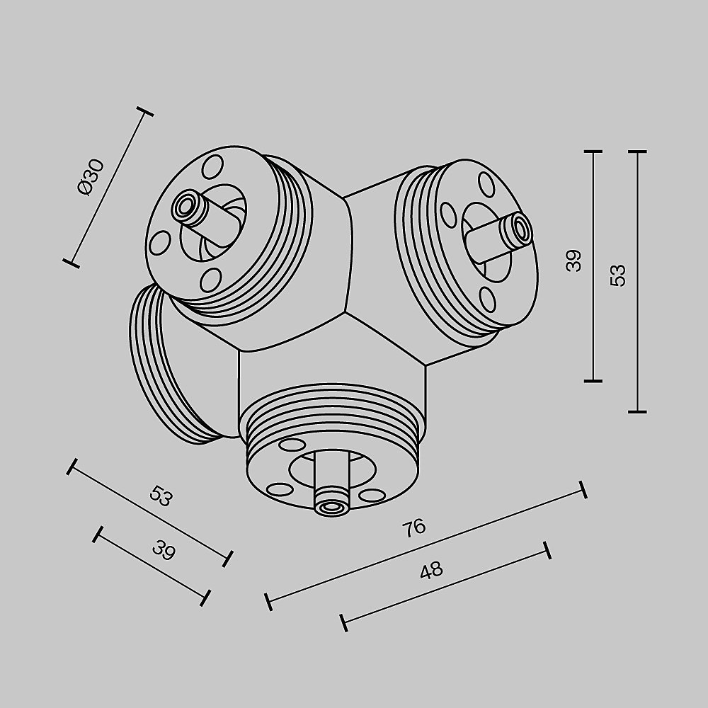 Х-образный вертикальный коннектор для системы Shelf без ввода питания Maytoni Accessories for system Shelf CA019L4C-B