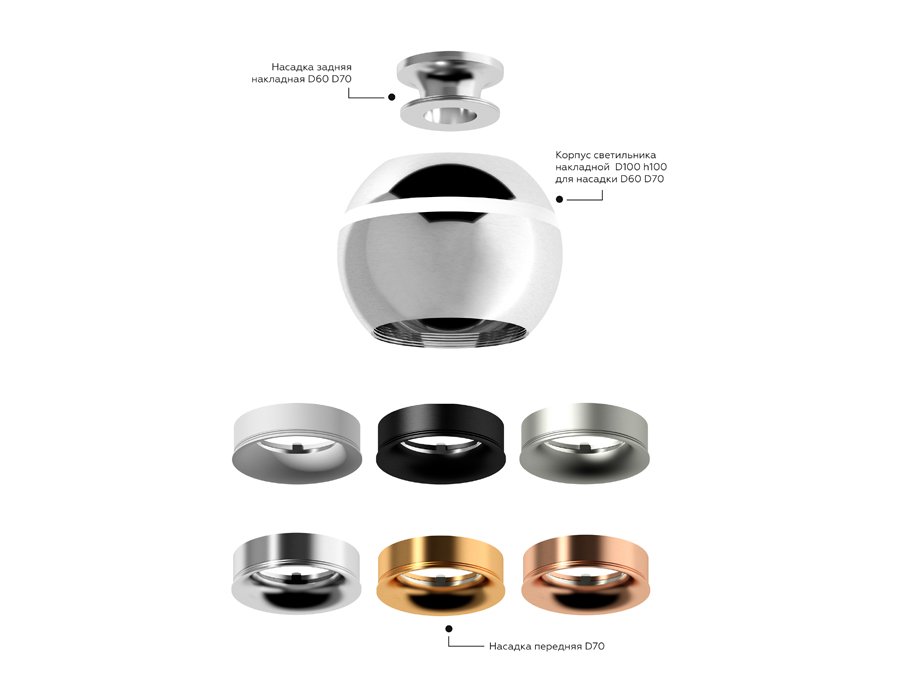 N7925 Насадка задняя накладная для корпуса светильника с диаметром отверстия D70mm Ambrella DIY Spot N7925