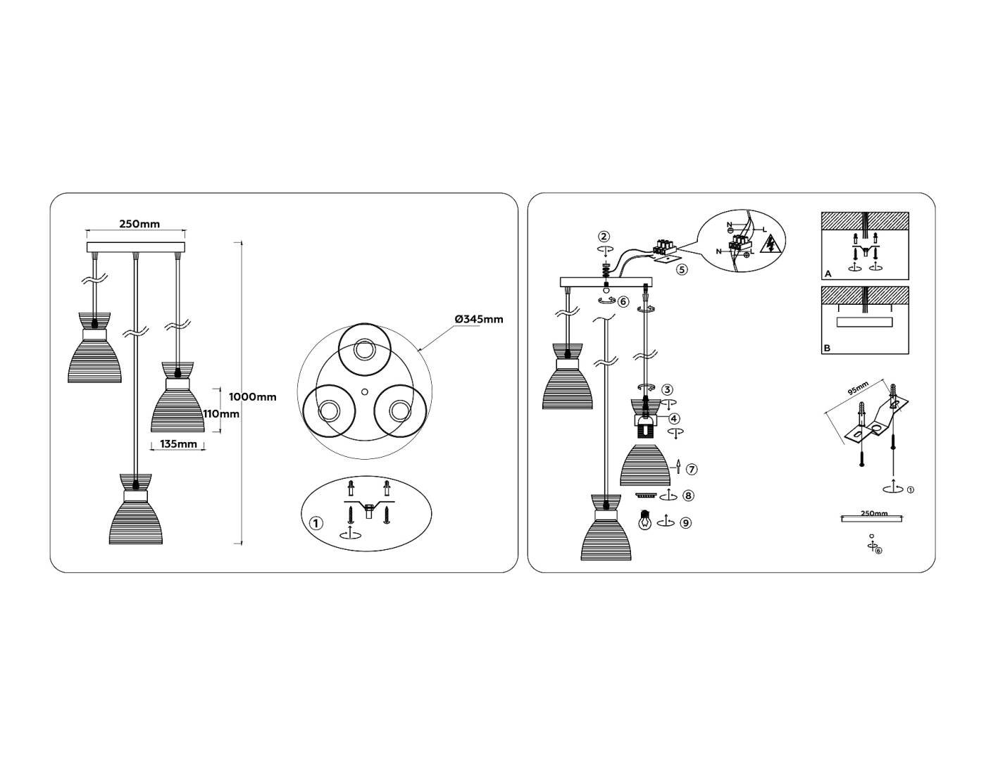 TR3408 Светильник подвесной Ambrella Loft TR3408