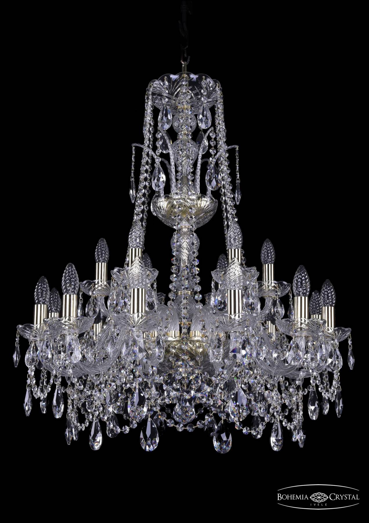 1411/12+6/240/XL-83 G Подвесная хрустальная люстра 1411 Bohemia 1411/12+6/240/XL-83 G