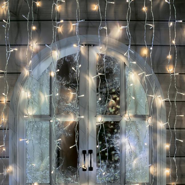 Занавес светодиодный с эффектом мерцания, 3х2м Uniel ULD-C3020-264/TTK WARM WHITE IP44