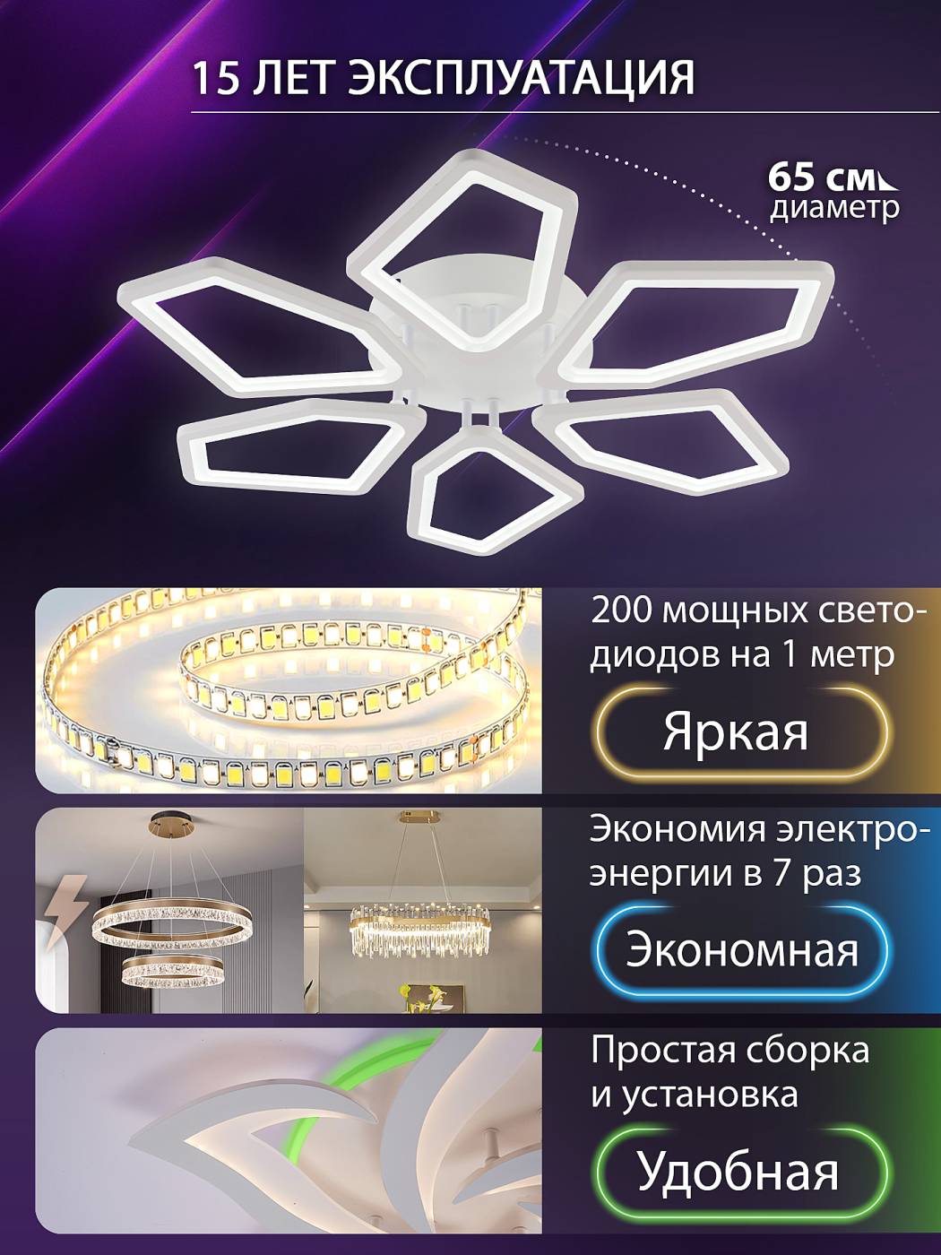 Потолочная люстра Natali Kovaltseva 8144 LED LAMPS 81443