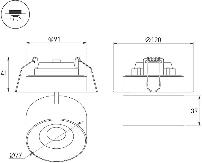Встраиваемый светильник Arlight Plurio 038050