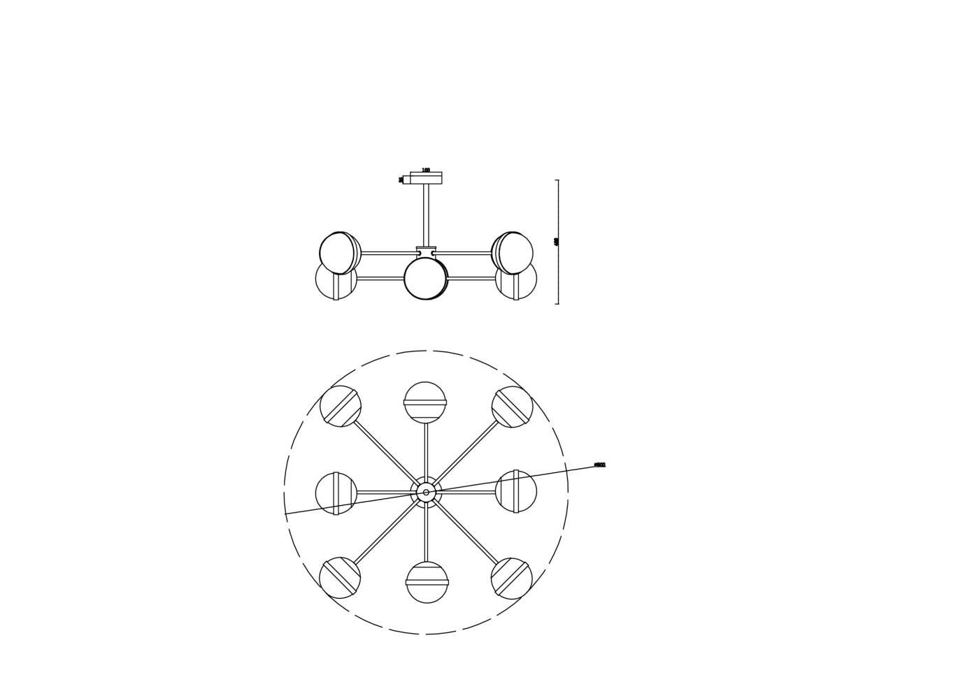FR5204PL-08BS Потолочная люстра Freya Sonder FR5204PL-08BS