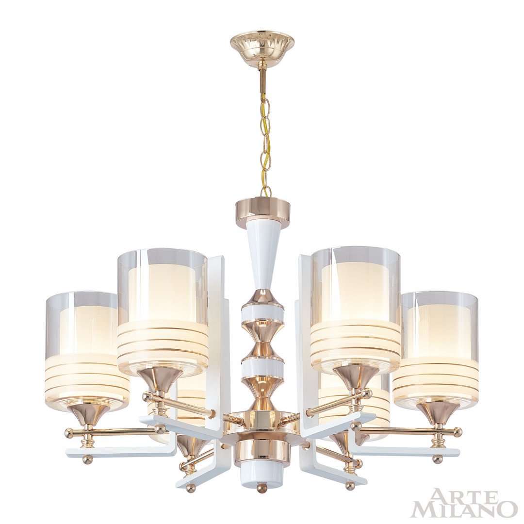 306087/6 Wh/Gd Подвесная люстра Arte Milano Florentia-6087 306087/6 Wh/Gd