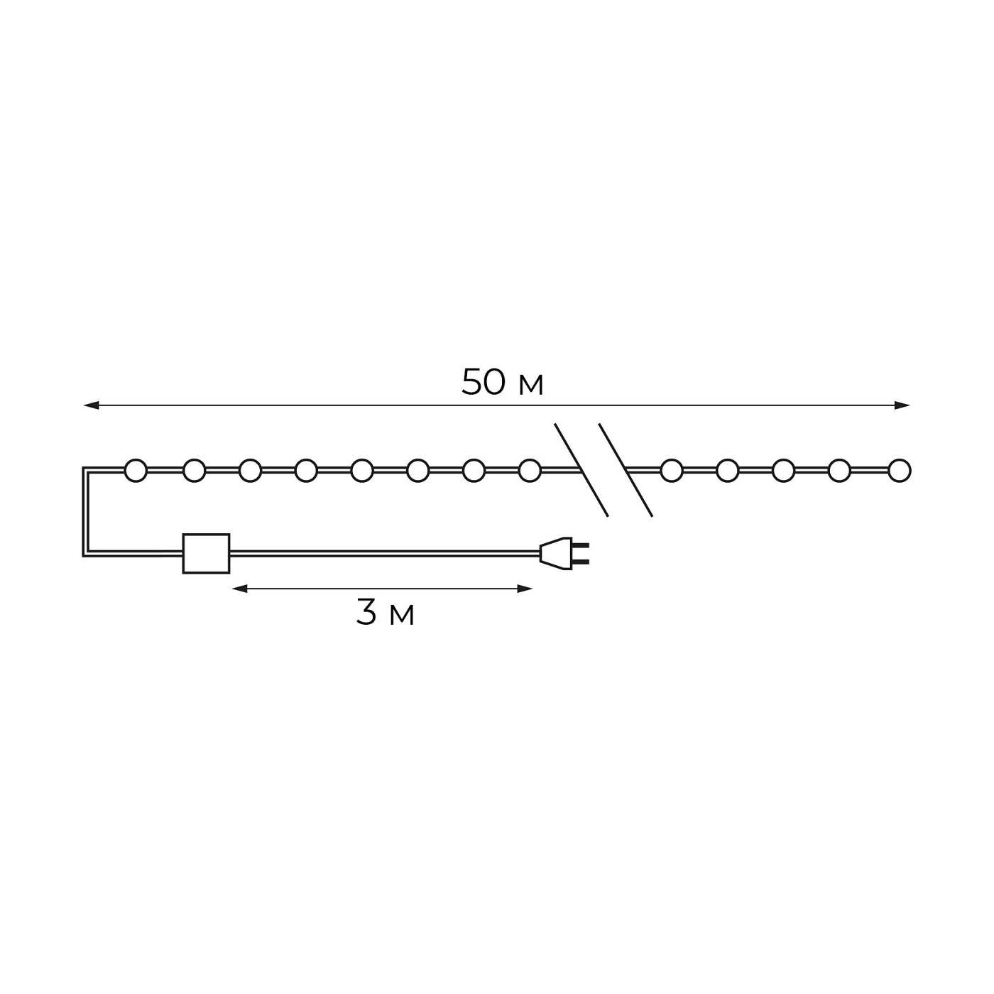 Гирлянда Uniel ULD-S5000-500/DGA WARM WHITE IP20 DEW