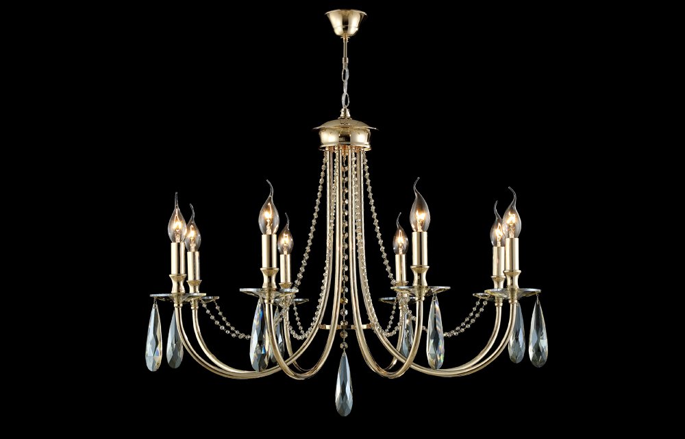 Подвесная люстра Crystal Lux Victoria VICTORIA SP8 GOLD/AMBER