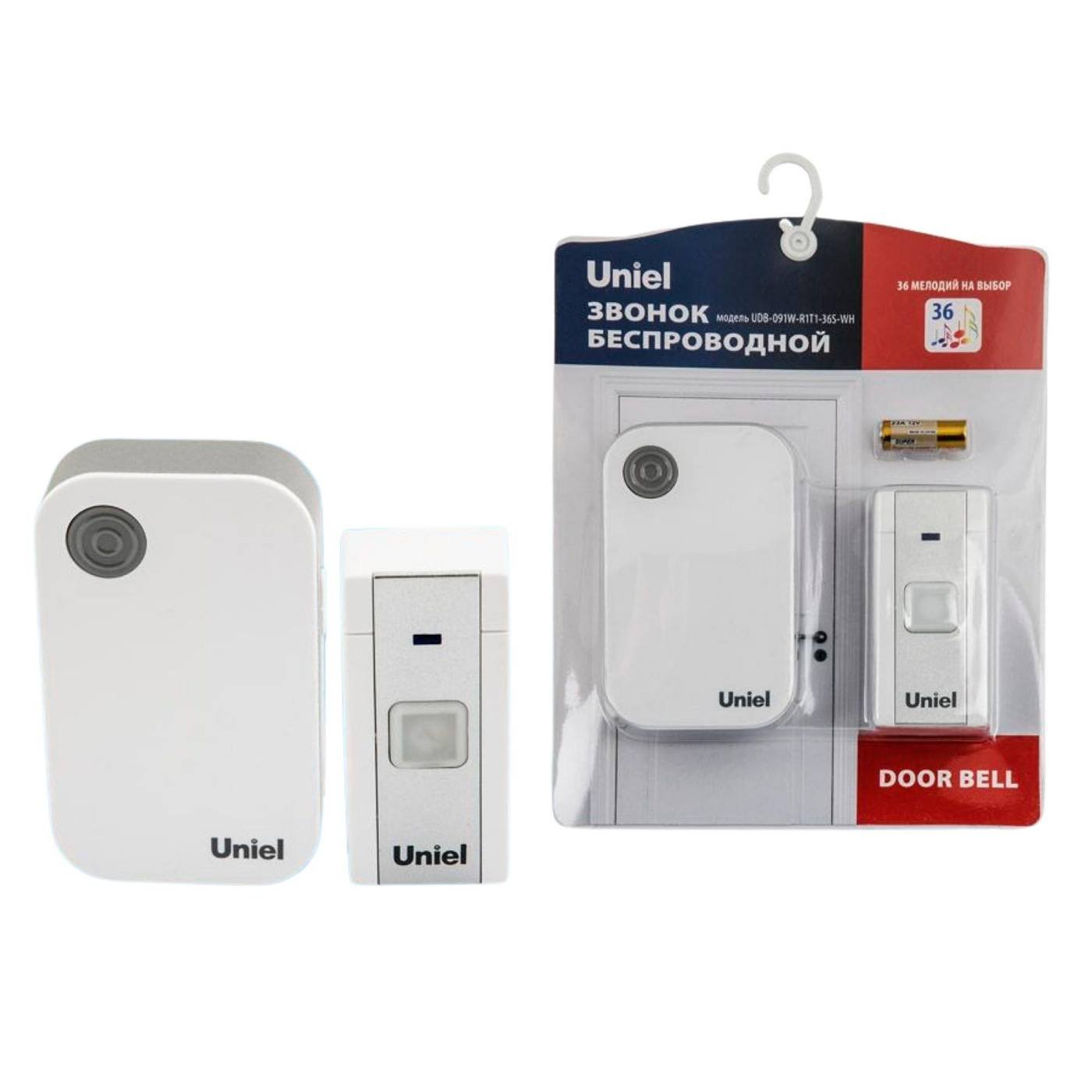 Дверной звонок Uniel UDB-091W-R1T1-36S-WH