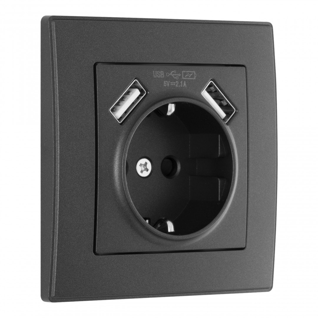 SET06-1-47-1 black Розетка Arte Milano Set06-1 SET06-1-47-1 black
