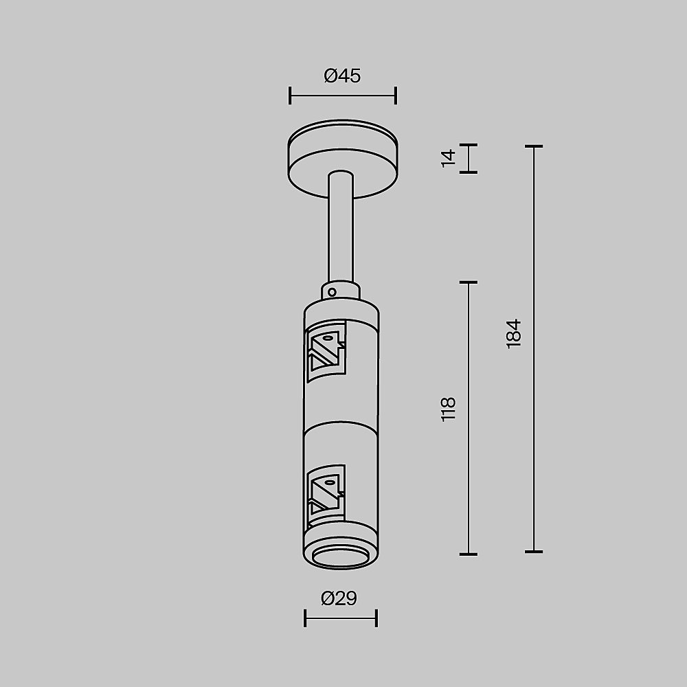 Крепление потолочное двойное Short 78мм Maytoni Accessories for tracks Flarity TRA156C-D1-PT