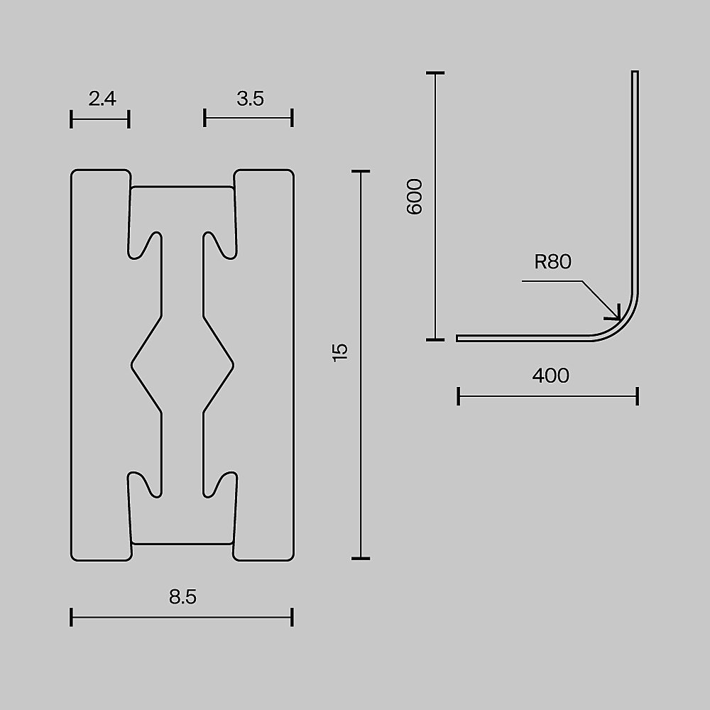TRX154-RC80-B Радиусный коннектор для шинопровода Maytoni Accessories for tracks Flarity TRX154-RC80-B