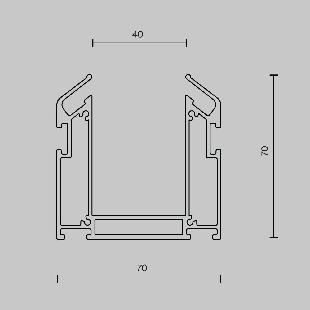 TRA010MP-212S Профиль для монтажа Gravity в натяжной ПВХ потолок, 2м Maytoni Accessories for tracks Gravity TRA010MP-212S