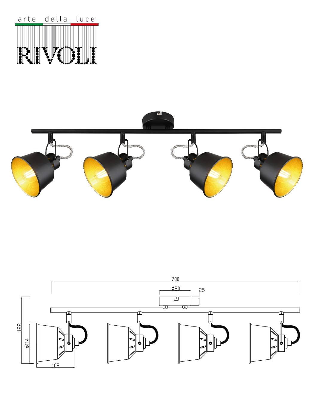 Светильник спот Rivoli Evelyn 7064-704
