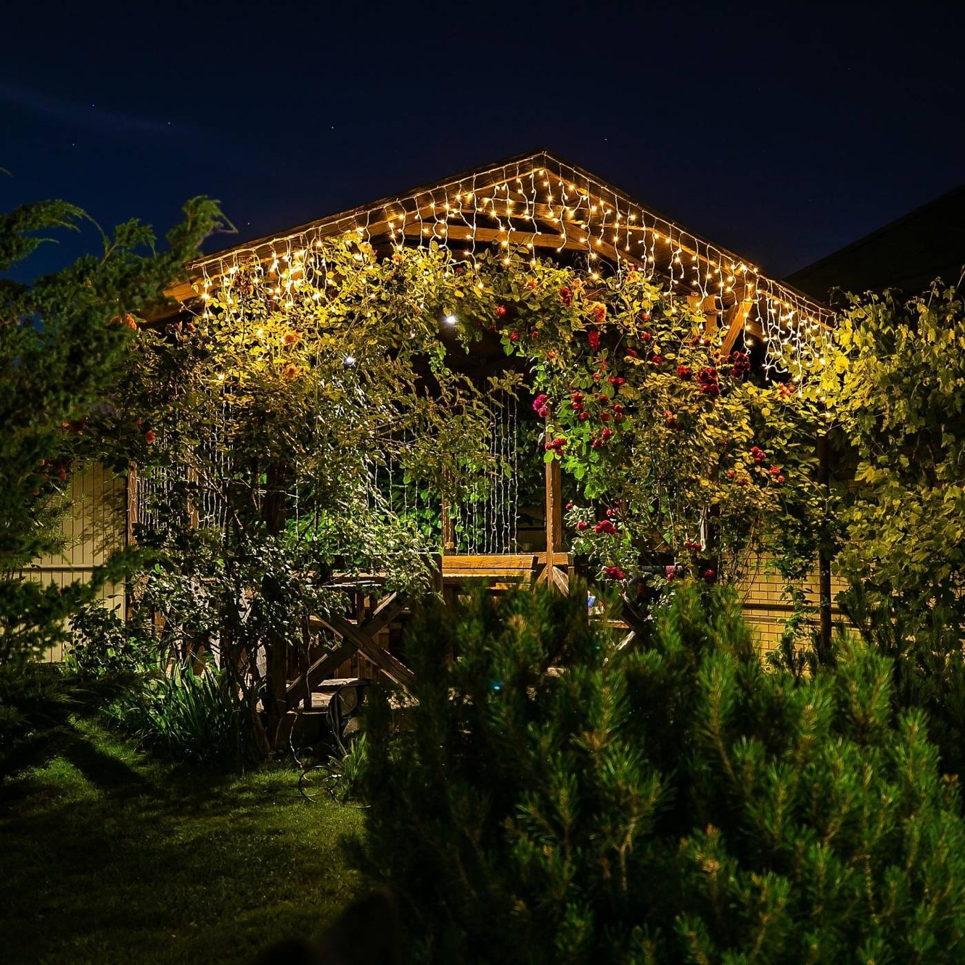 Бахрома светодиодная со статическим свечением, 6м Uniel ULD-B6007-200/STK WARM WHITE IP44