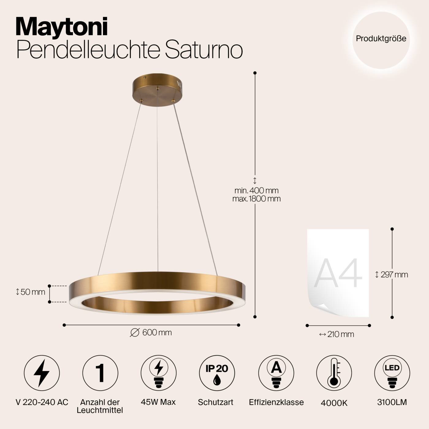 MOD415PL-L45BS4K Подвесная люстра Maytoni Saturno MOD415PL-L45BS4K