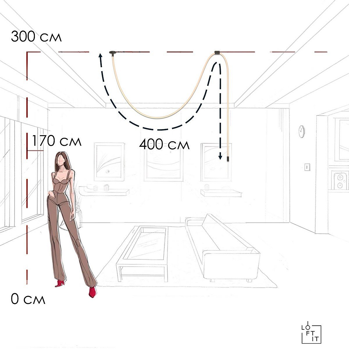 Светильник потолочный Loft It Thread 10388A Black