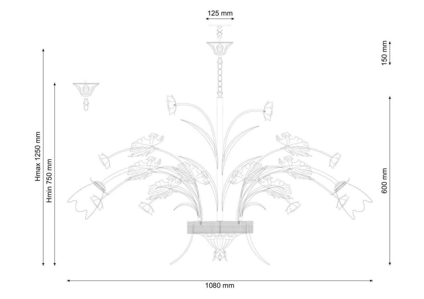 Fiori di rose 1760.12 Люстра подвесная с цветочками Fiori di rose Fiori di rose 1760.12 Lucia Tucci