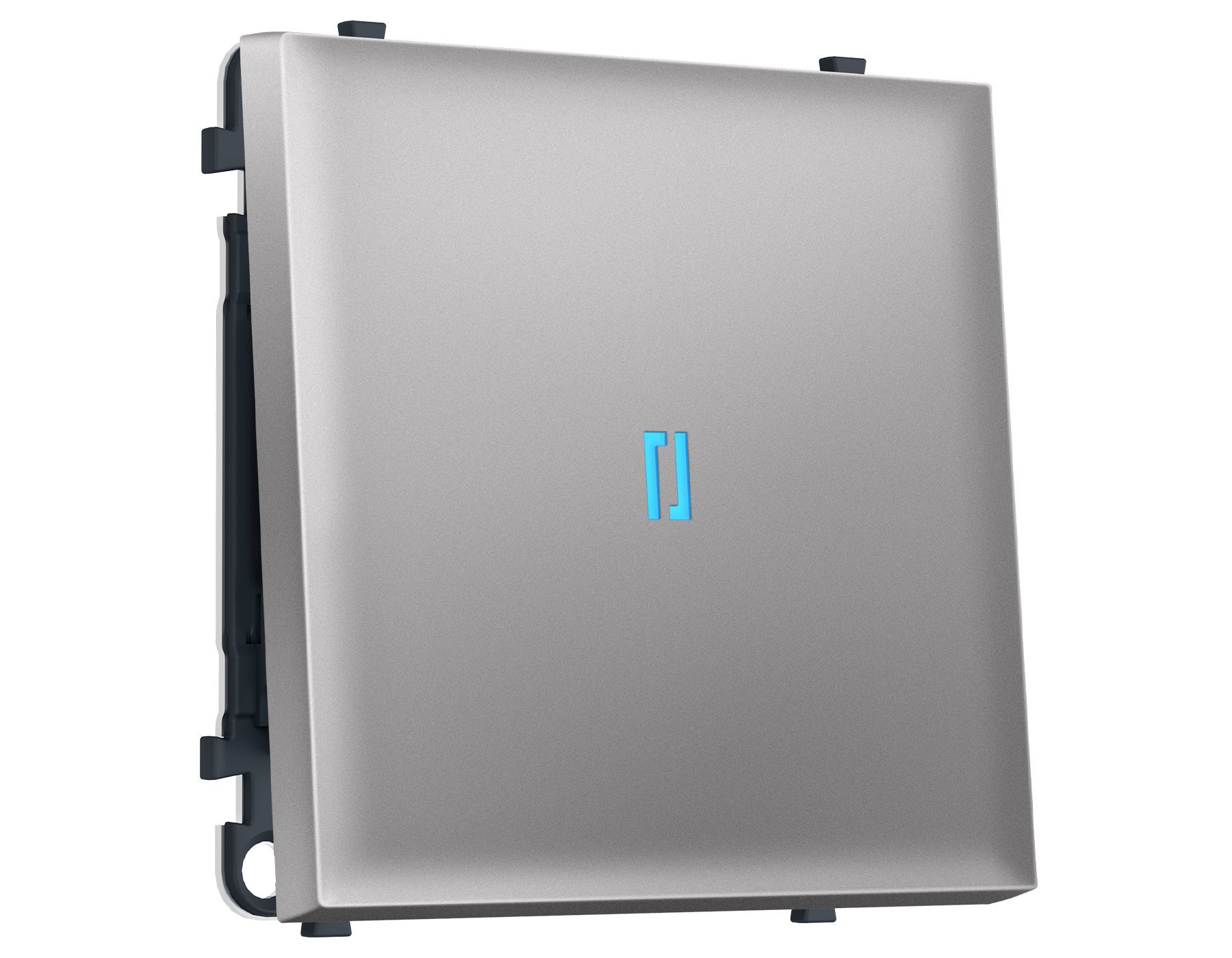 MS502020 MS502020 Комплект механизма 1-кл выключателя с подсветкой 10000K SIGMA Сталь матовый 10A-250V QUANT PRO (SP5020, PR101, G17B)