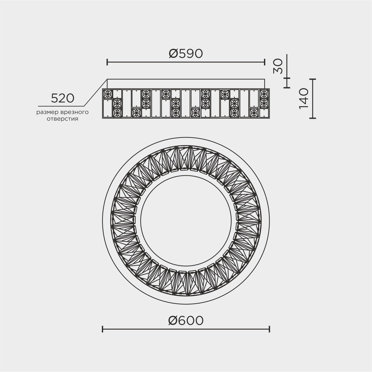 ML.2400.600 GD Потолочный светильник ML Modelux ML.2400.600 GD