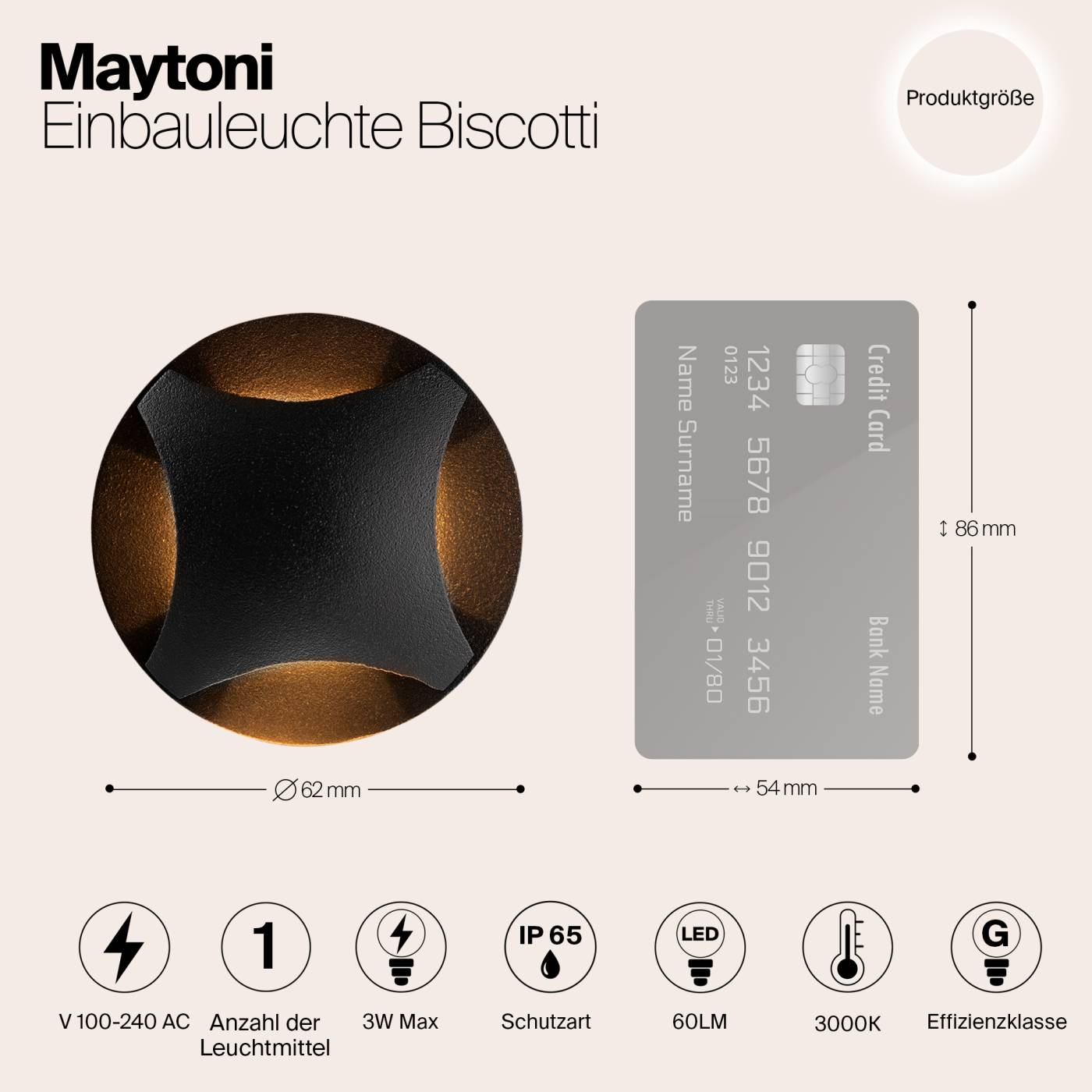 O036-L3B3K Уличный встраиваемый Maytoni Biscotti O036-L3B3K