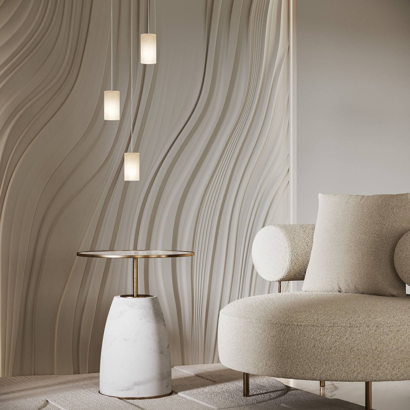 Светильник подвесной Eurosvet Marba 304052 алебастр / латунь