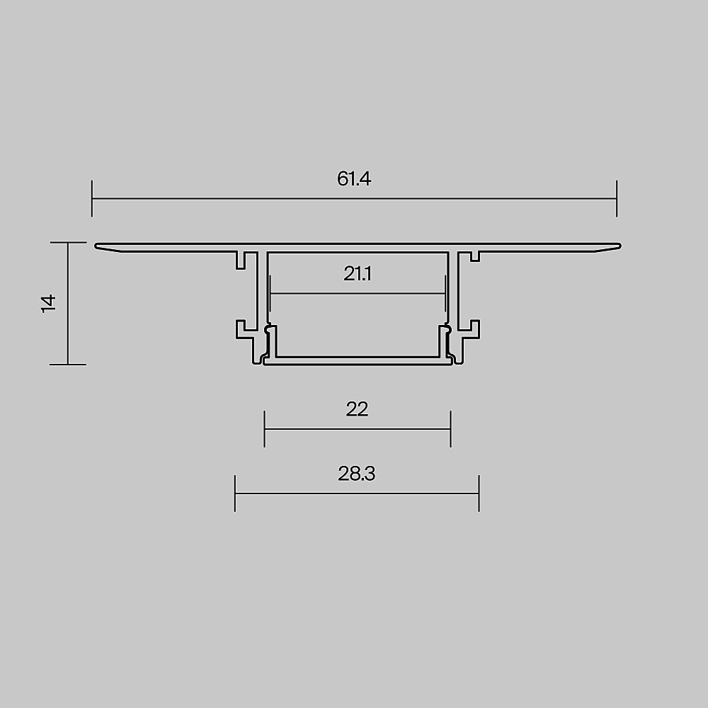 Профиль Maytoni Встраиваемый со скрытым фланцем профиль 636019