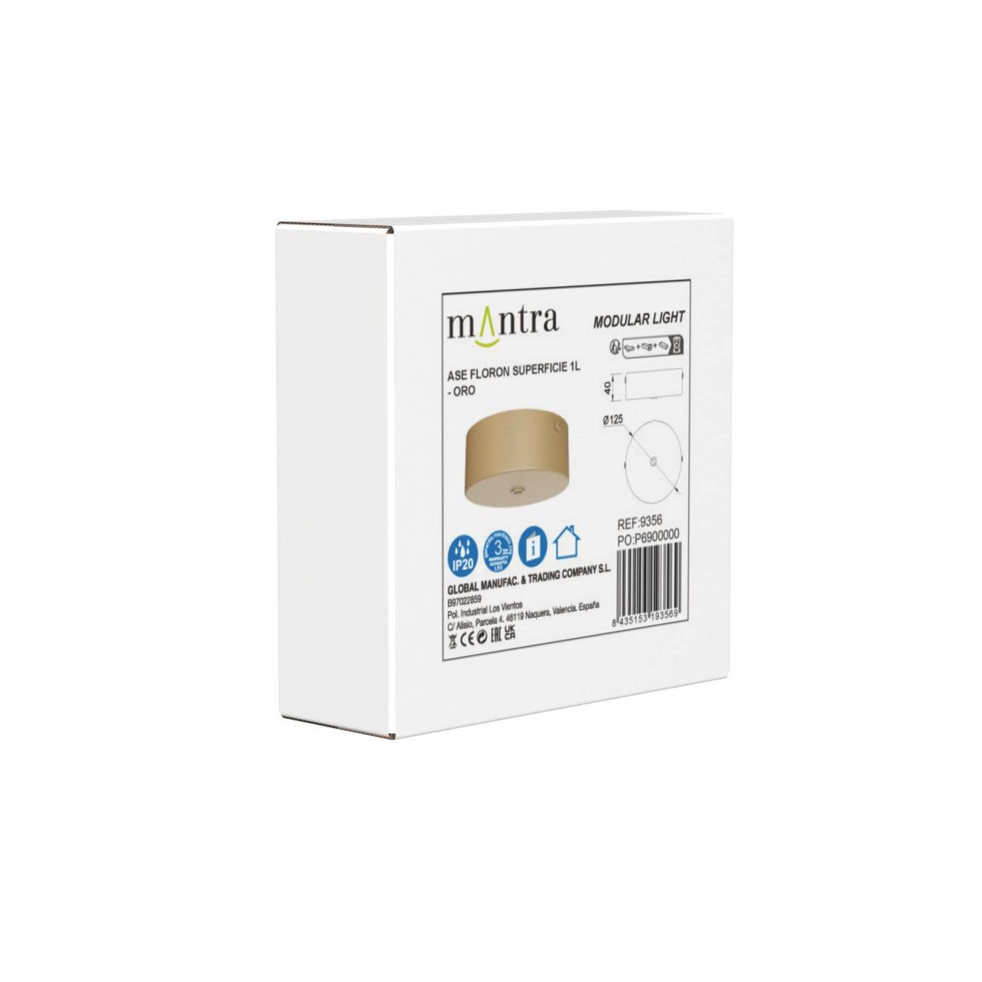 9356 Основание потолочное 1L MODULAR LIGHT FLORONES