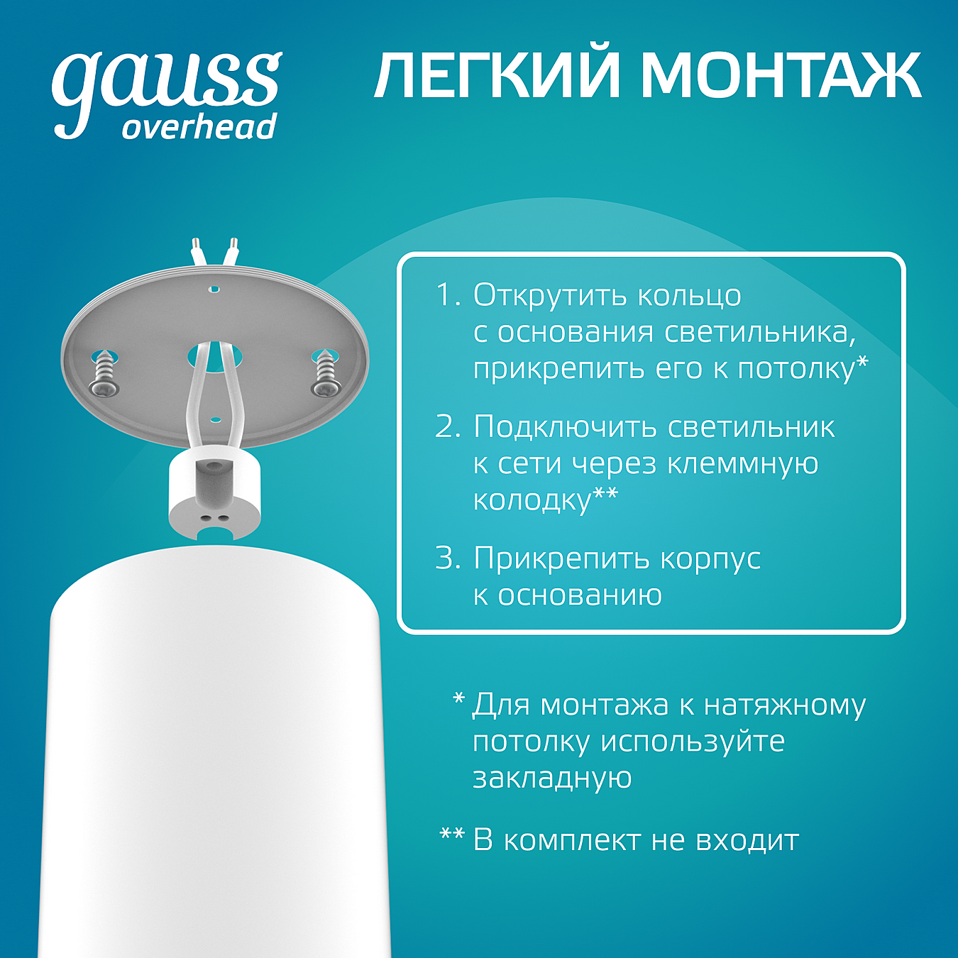 Накладной светильник Gauss HD062