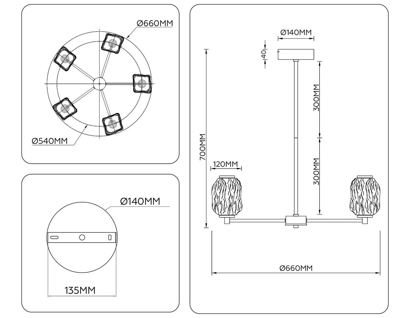 Люстра на штанге Ambrella Crystal LH30104