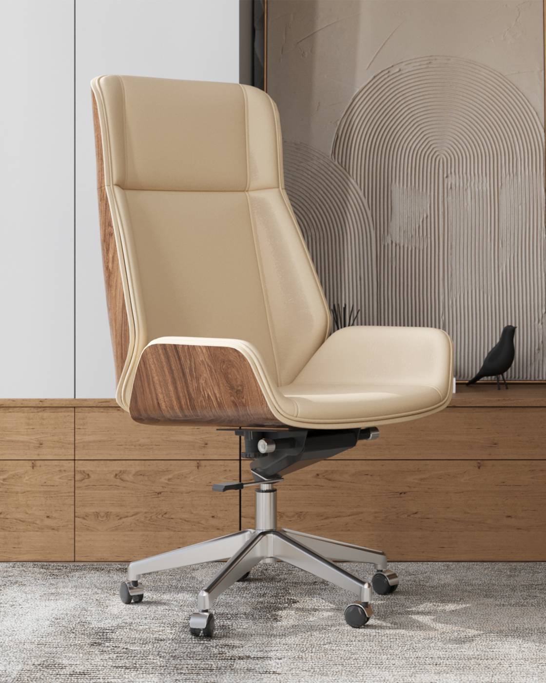 Компьютерное кресло Stool Group Crown A312 8383-1 walnut back